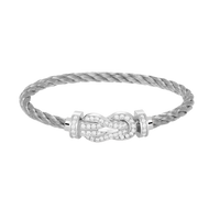 [Amore Jewelry]CHANCE LARGE 8 FIGURE BUCKLE FULL DIAMOND BRACELET SILVER