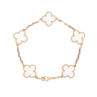 [Amore Jewelry]CLOVER 5 MOTIF ROCK CRYSTAL PINK GOLD BRACELET