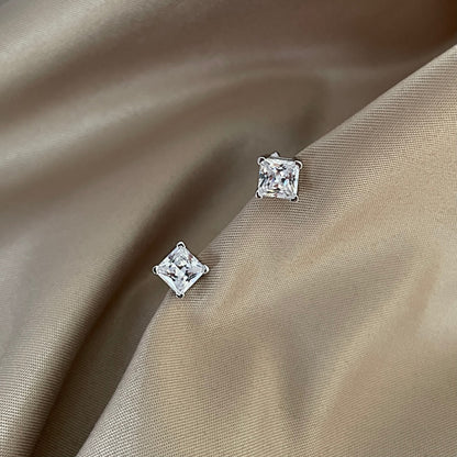 [Amore Jewelry]Delicate Square Shape Earrings