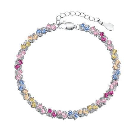 [Amore Jewelry]Ornate Colorful Flower Shape Party Bracelet