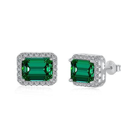 [Amore Jewelry]Luxurious Dainty Emerald Cut Banquet Earrings