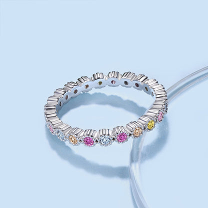 [Amore Jewelry]Unique Scintillating Round Cut Daily Ring