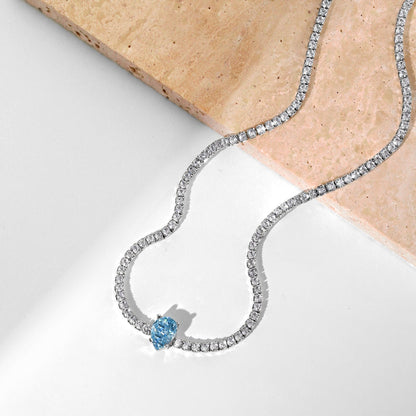 [Amore Jewelry]1.0 carat Unique Pear Cut Tennis Necklace