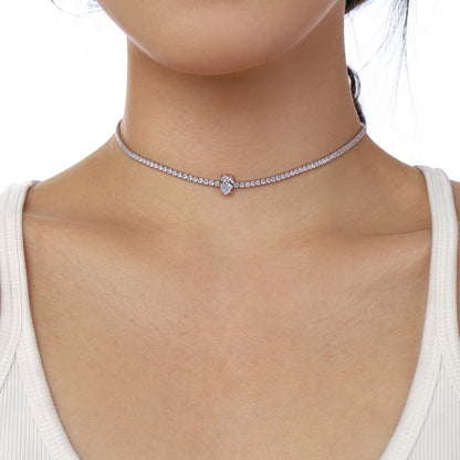 [Amore Jewelry]1.0 carat Unique Pear Cut Tennis Necklace