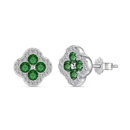 [Amore Jewelry]Four-Leaf Clover Flower Shaped Earrings
