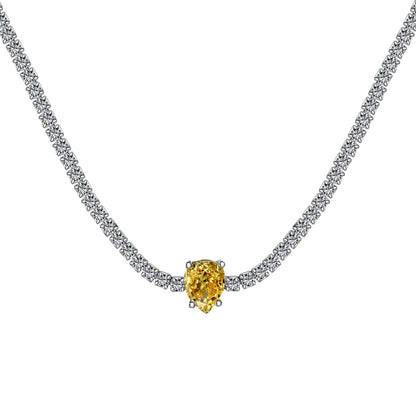 [Amore Jewelry]1.0 carat Unique Pear Cut Tennis Necklace