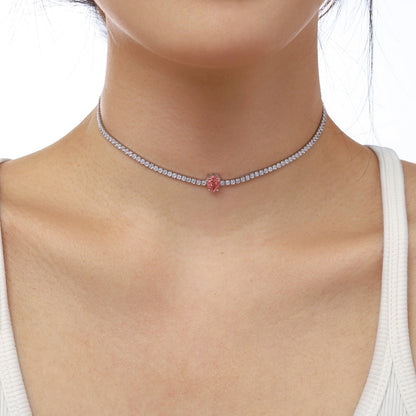 [Amore Jewelry]1.0 carat Unique Pear Cut Tennis Necklace