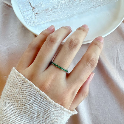 [Amore Jewelry]Delicate Sparkling Round Cut Daily Ring