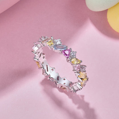 [Amore Jewelry]Dazzling Polychromatic Multi cut Daily Ring