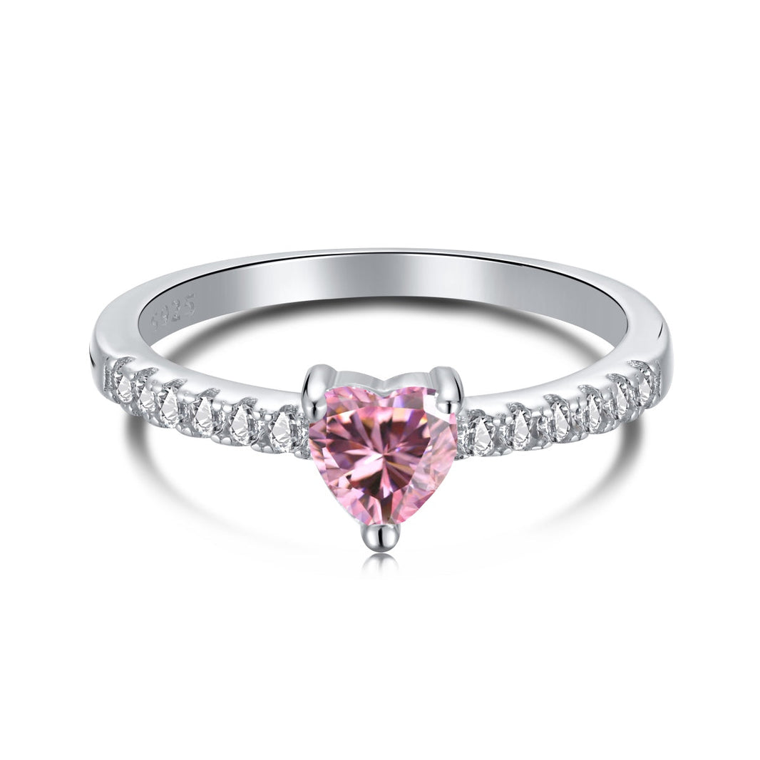 [Amore Jewelry]0.5 Carat CaratEternity Charming Heart Shape Lover Ring