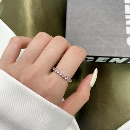 [Amore Jewelry]Sparkling Round Cut Tennis Ring