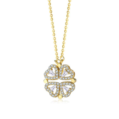 [Amore Jewelry]Ornate Heart Cut Flower Shape Necklace