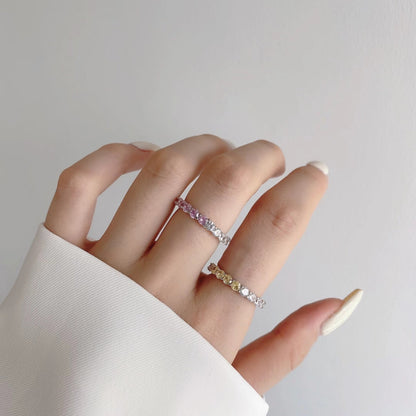 [Amore Jewelry]Sparkling Round Cut Tennis Ring