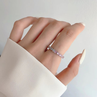 [Amore Jewelry]Sparkling Round Cut Tennis Ring