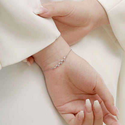 [Amore Jewelry]Elegant Wheat Leaves Shape Bracelet