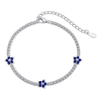 [Amore Jewelry]Sparkling Flower Shape Tennis Bracelet