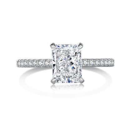 [Amore Jewelry]2.0 Carat Dazzling Sparkling Radiant Cut Party Ring