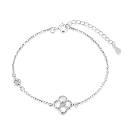 [Amore Jewelry]Delicate Four Leaf Clover Bracelet