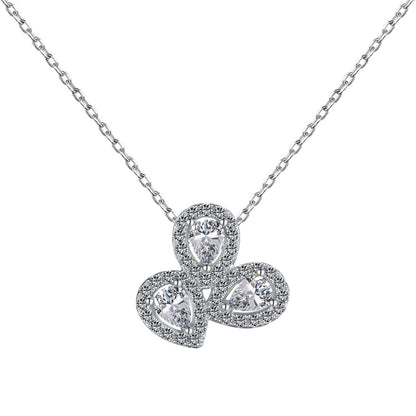 [Amore Jewelry]Elegant Flower Shape Pear Cut Necklace