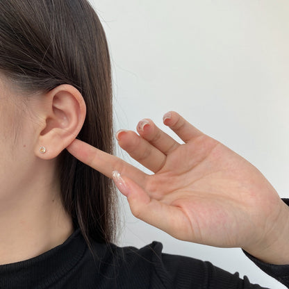 [Amore Jewelry]Sparkling Colorful Round Shape Earrings