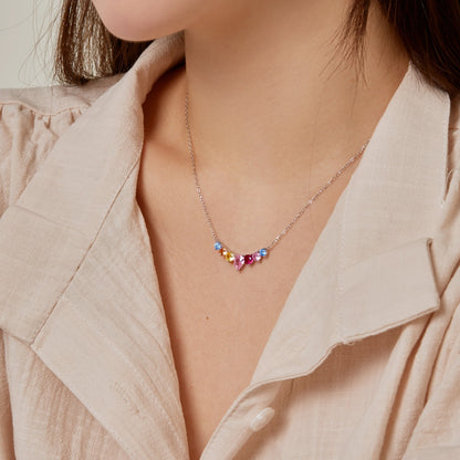 [Amore Jewelry]Dainty Colorful Heart Necklace