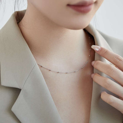 [Amore Jewelry]Small Bead Clavicle Chain Simple Necklace