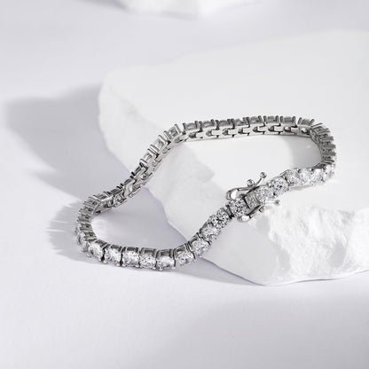 [Amore Jewelry]Luxurious Ornate Round Cut Tennis Bracelet