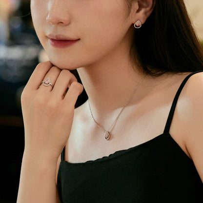 [Amore Jewelry]Sparkling Delicate Water Drop Shape Daily Earrings