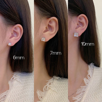 [Amore Jewelry]Delicate Square Shape Earrings
