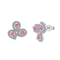 [Amore Jewelry]Ornate Flower Shape Pear Cut Lover Earrings