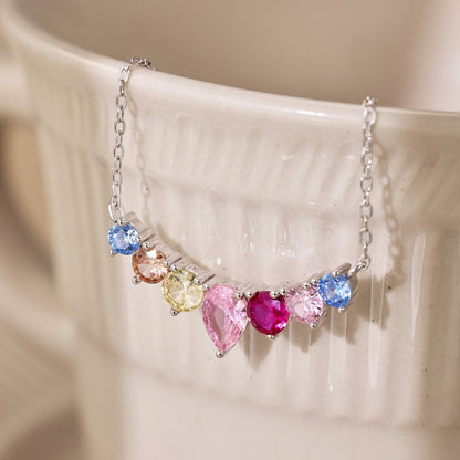 [Amore Jewelry]Dainty Colorful Heart Necklace
