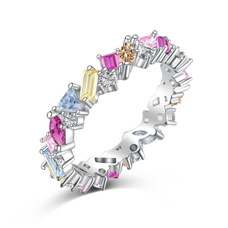 [Amore Jewelry]Dazzling Polychromatic Multi cut Daily Ring