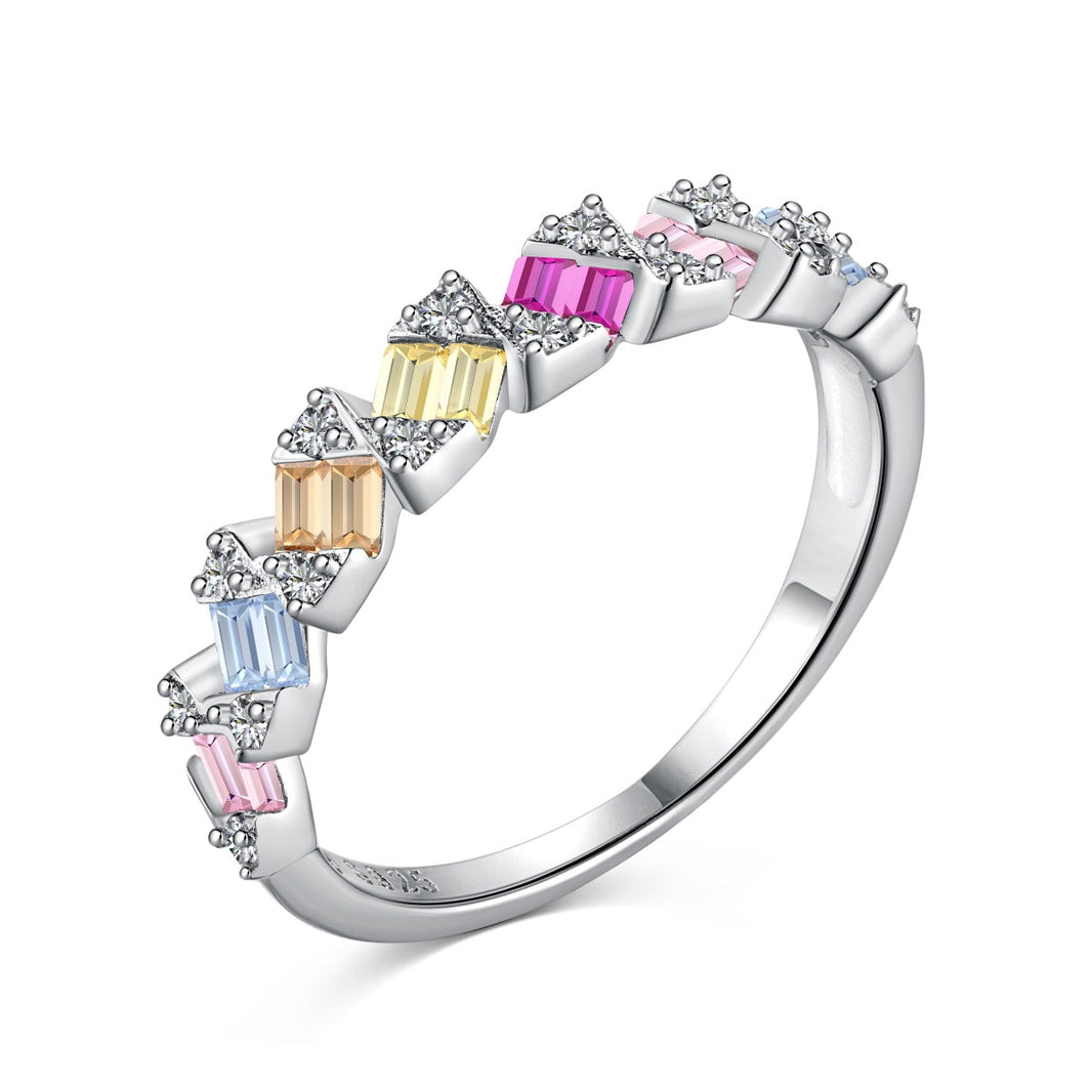 [Amore Jewelry]Delicate Vibrant Emerald Cut Daily Ring