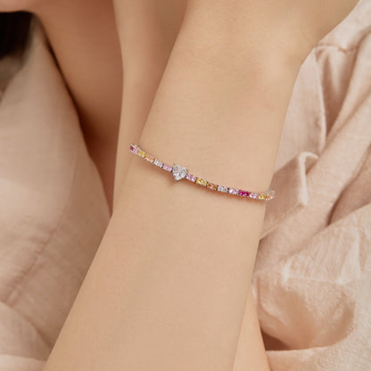 [Amore Jewelry]Delicate Romantic Heart Shape Lover Bracelet