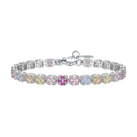 [Amore Jewelry]Delicate Colorful Emerald Cut Daily Bracelet