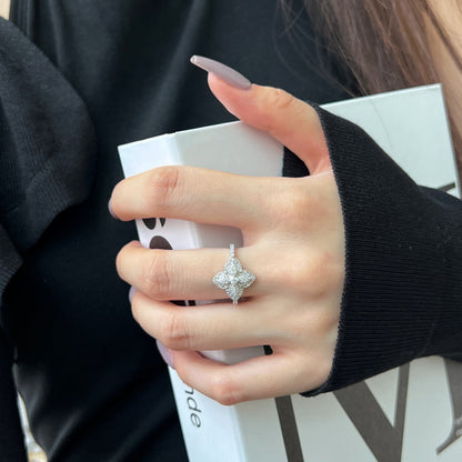 [Amore Jewelry]Luxurious Colorful Flower Shape Banquet Ring