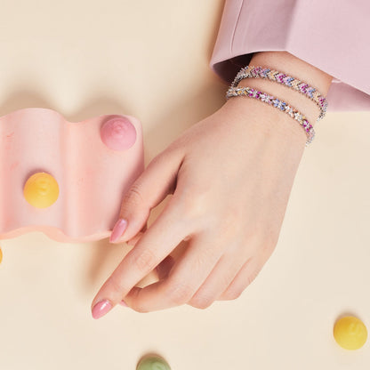 [Amore Jewelry]Ornate Sparkling Round Cut Party Bracelet