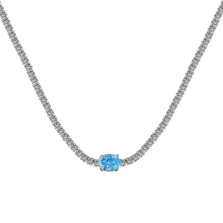 [Amore Jewelry]1.0 Carat Shining Oval Cut Necklace