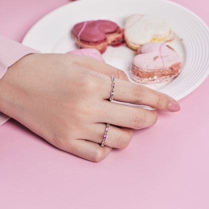 [Amore Jewelry]Sparkling Colorful Round Cut Tennis Ring