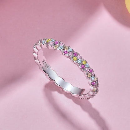 [Amore Jewelry]Dainty Ebullient Round Cut Daily Ring