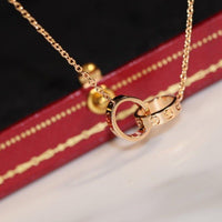 [Amore Jewelry]LOVE NECKLACE PINK GOLD AND SILVER