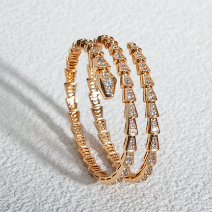 [Opulent Aurora]SERPENTI BRACELET PINK GOLD DIAMOND DOUBLE ROW