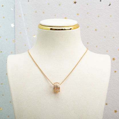 [Opulent Aurora]PARENTESI NECKLACE PINK GOLD DIAMOND