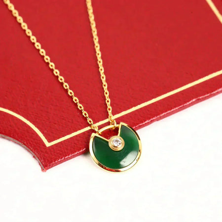 [Amore Jewelry]AMULETTE GOLD MALACHITE NECKLACE