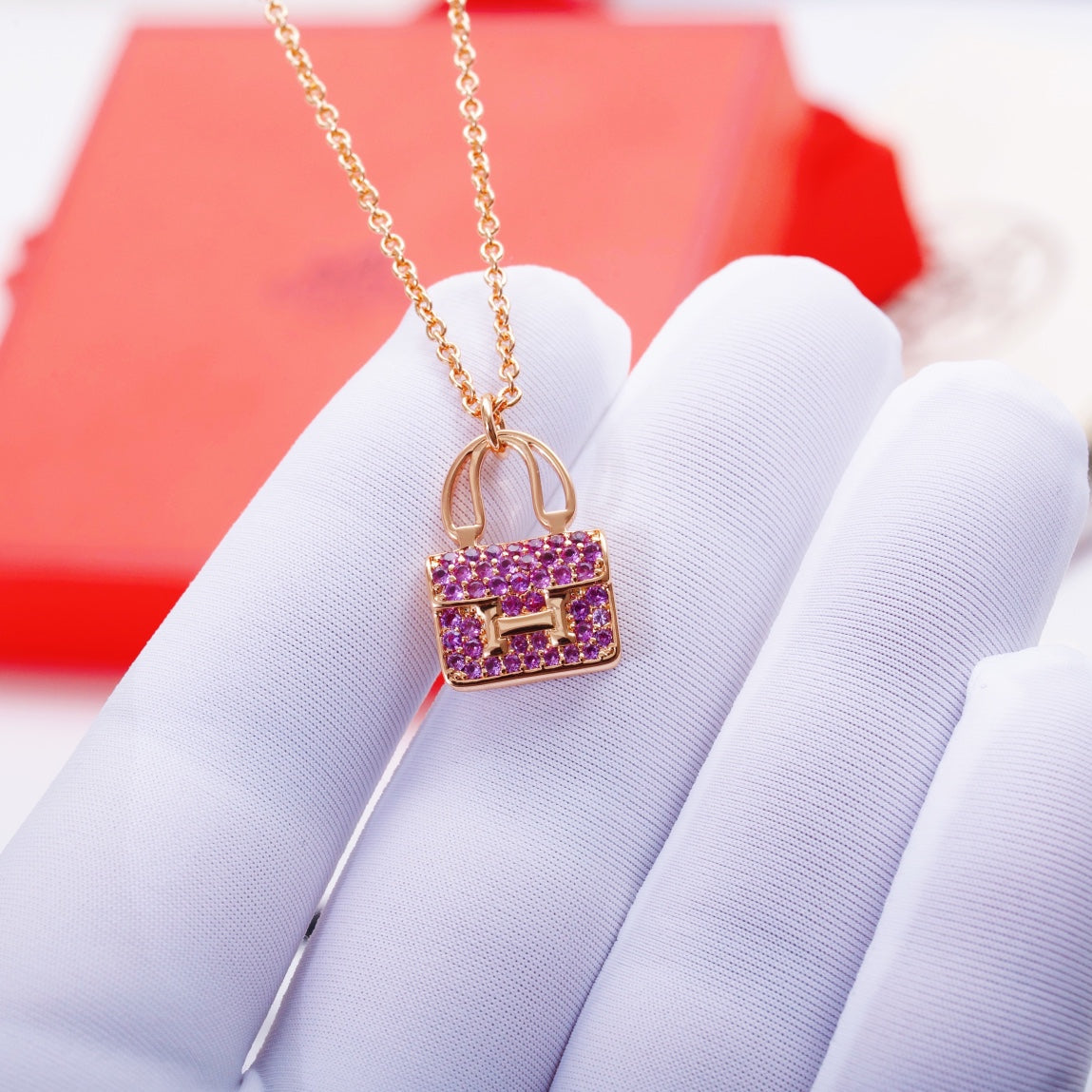 [Opulent Aurora]CONSTANCE PEDANT PURPLE DIAMOND NECKLACE