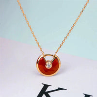 [Amore Jewelry]AMULETTE GOLD CARNELIAN ONYX NECKLACE