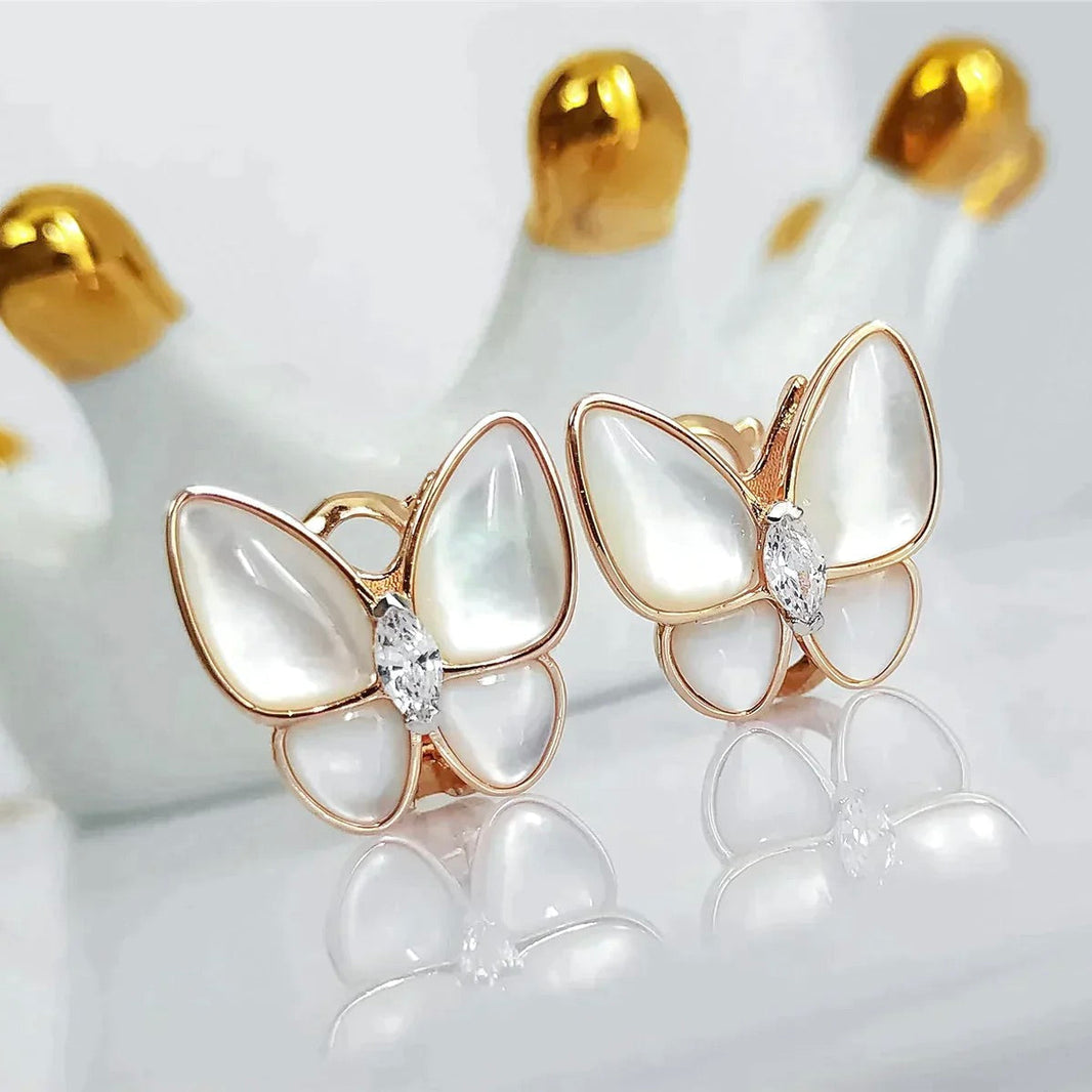 [Amore Jewelry]BUTTERFLY MOP DIAMOND EARRINGS