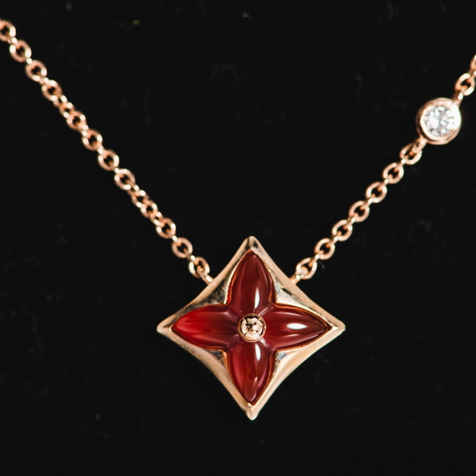 [Opulent Aurora]STAR NECKLACE PINK GOLD 1 DIAMOND