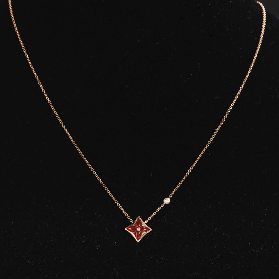 [Opulent Aurora]STAR NECKLACE PINK GOLD 1 DIAMOND