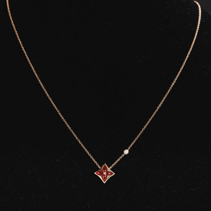 [Opulent Aurora]STAR NECKLACE PINK GOLD 1 DIAMOND